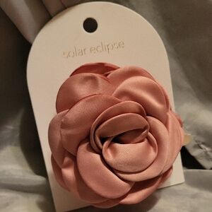 Solar Eclipse Pink Satin Flower Hair Clip Ckaw Type TL